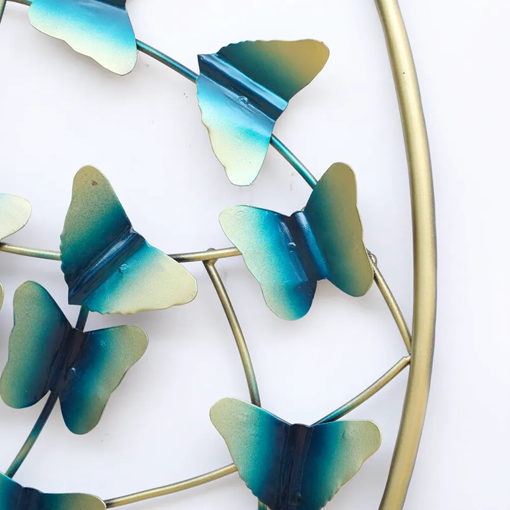 Butterflies Inspired Metal Wall Art Decor (Multicolour)