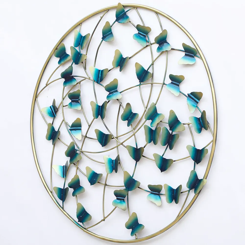 Butterflies Inspired Metal Wall Art Decor (Multicolour)