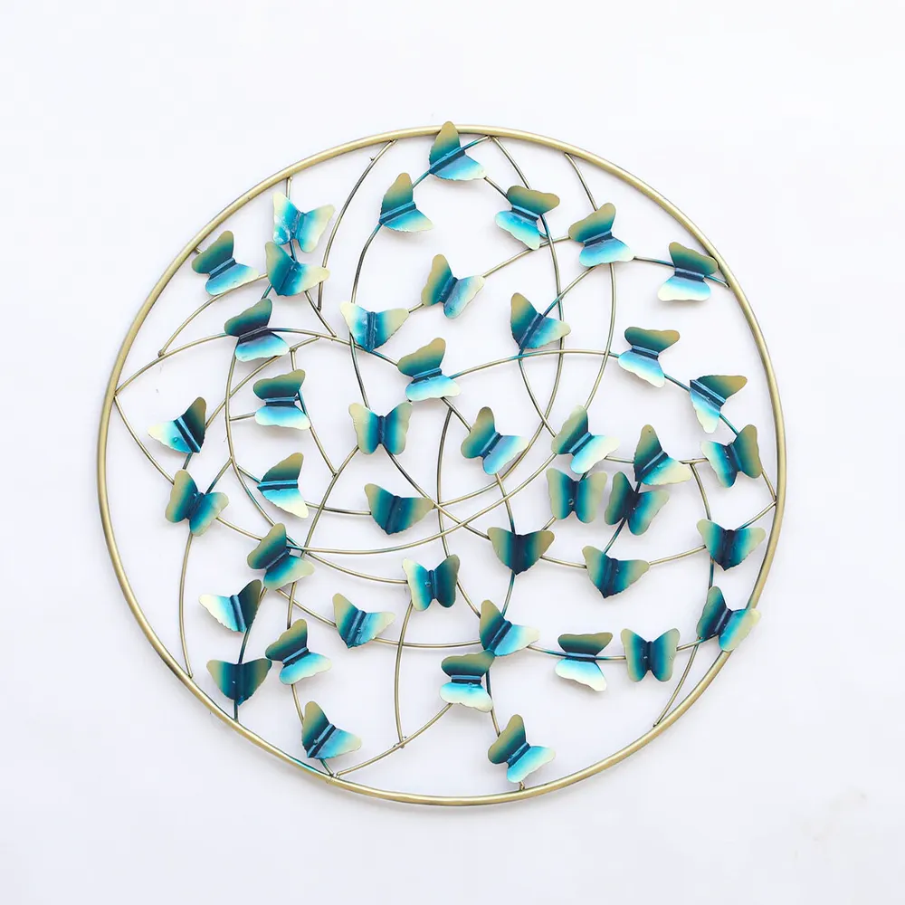 Butterflies Inspired Metal Wall Art Decor (Multicolour)