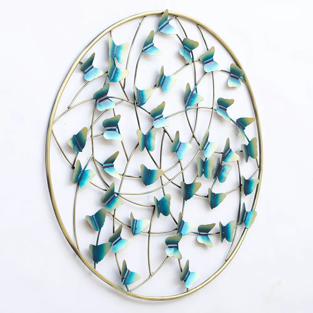Butterflies Inspired Metal Wall Art Decor (Multicolour)