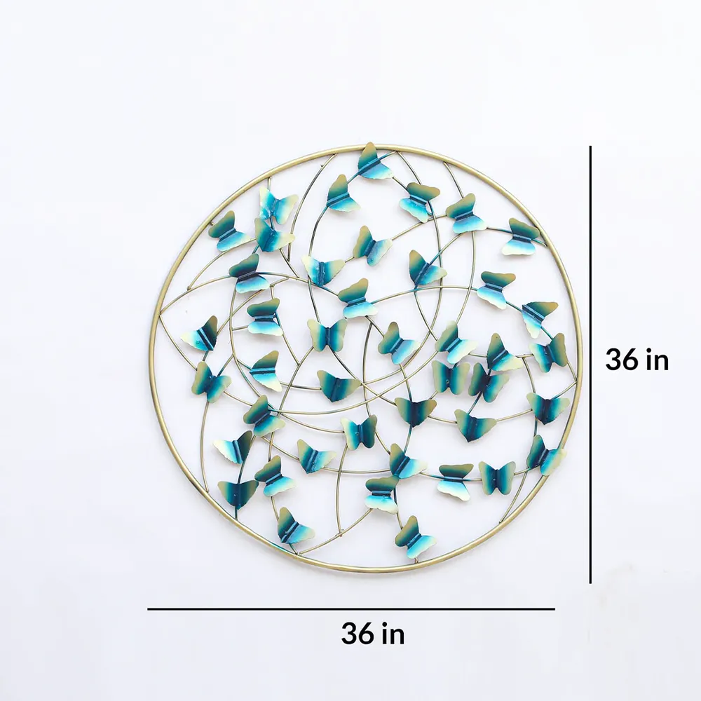 Butterflies Inspired Metal Wall Art Decor (Multicolour)