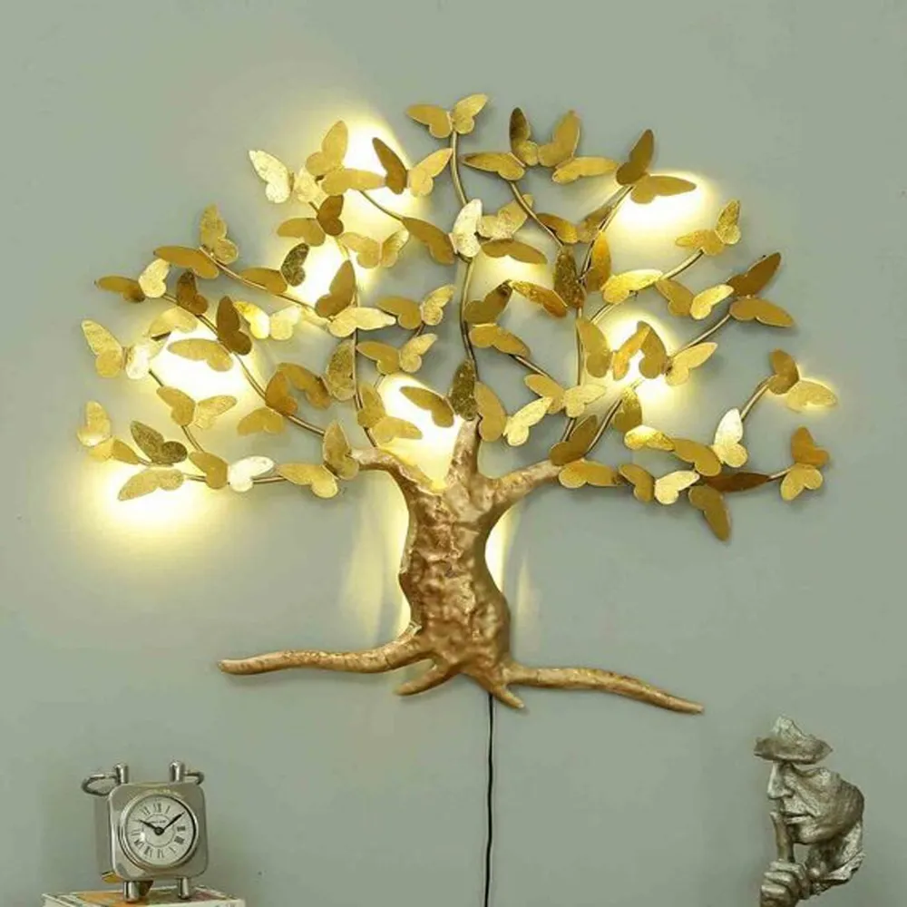 Butterfly Loaded Tree Metal Wall Art