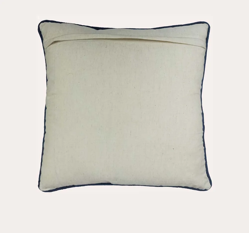 Butterfly Printed White Poly Dupion Cushion Cover