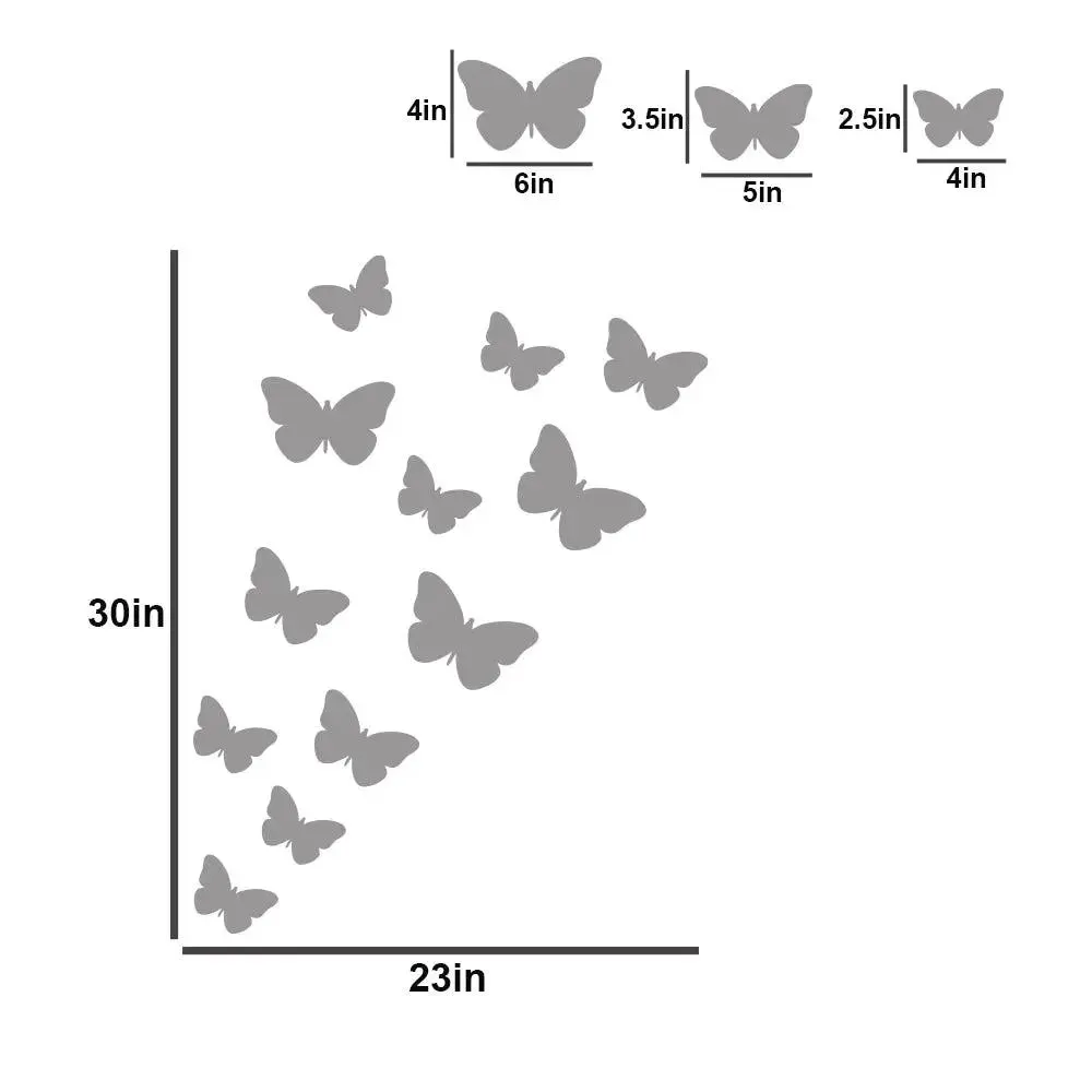 Butterfly-Shaped Self Adhesive Mirror Stickers for Walls