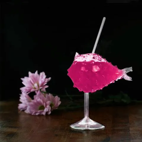 Cacti Fish Cocktail Glass Single Piece