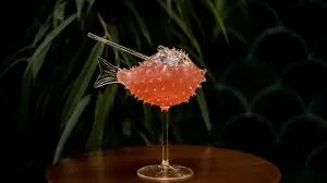 Cacti Fish Cocktail Glass Single Piece