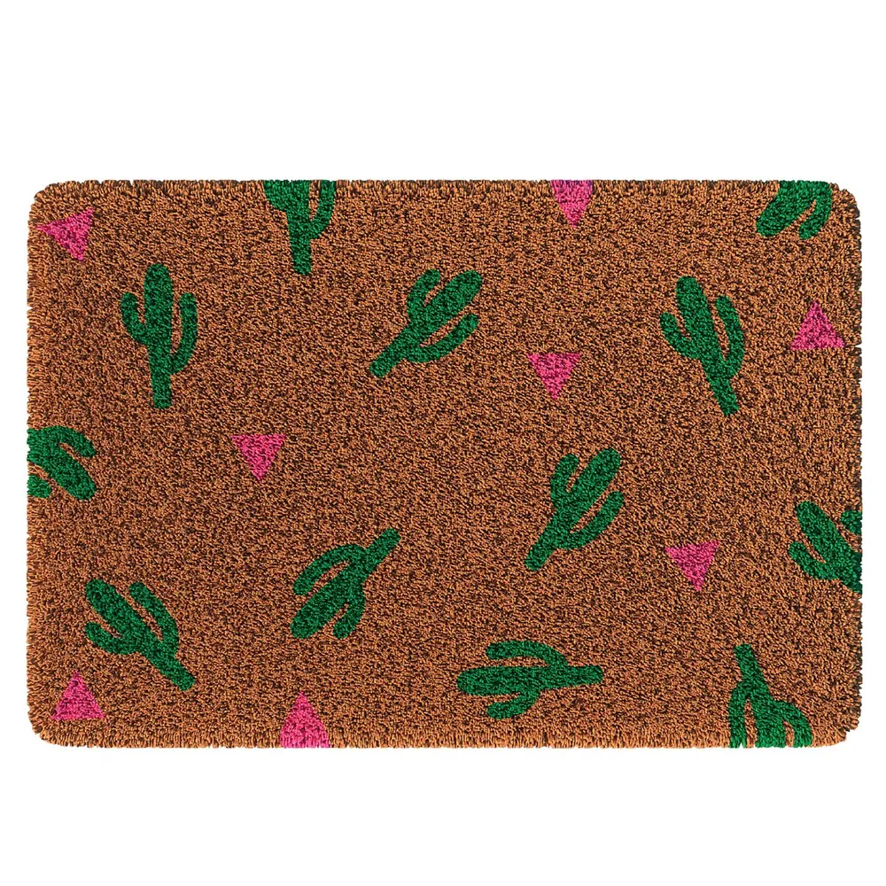 Cactus Patterned Woolen Door Mat