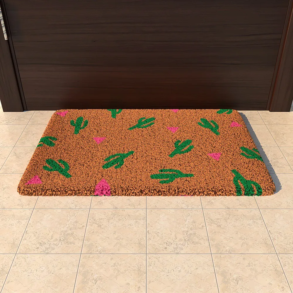 Cactus Patterned Woolen Door Mat