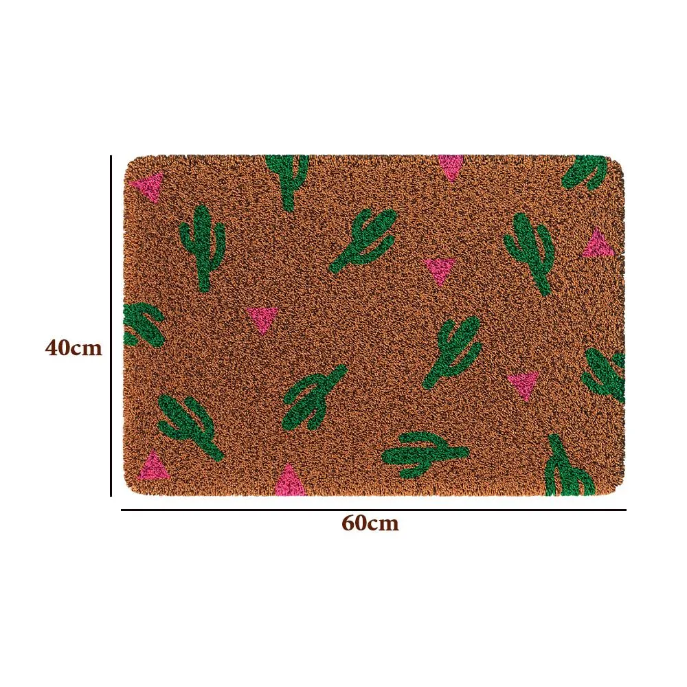 Cactus Patterned Woolen Door Mat