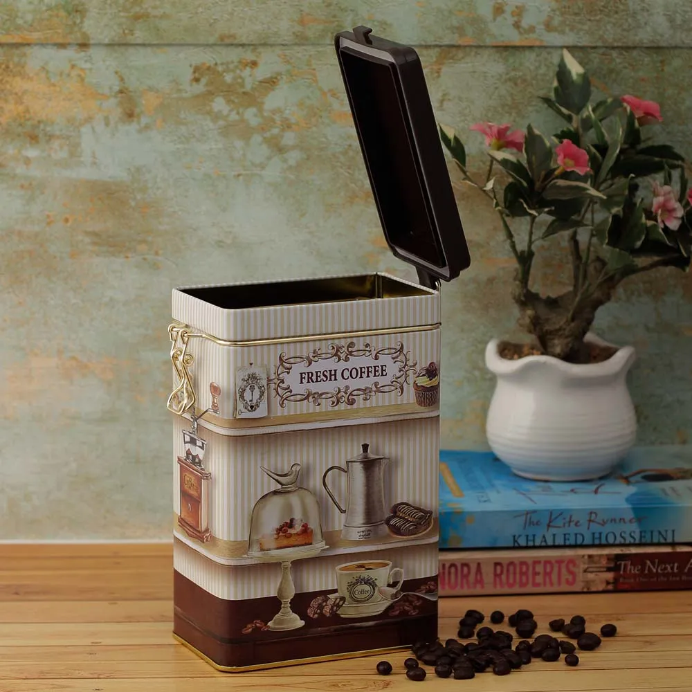 Caffiene Much Retro Storage Box With Hinged Lid