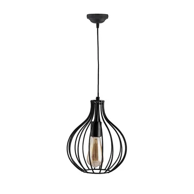 Cage Style Black Ceiling Light (Bulb not included)
