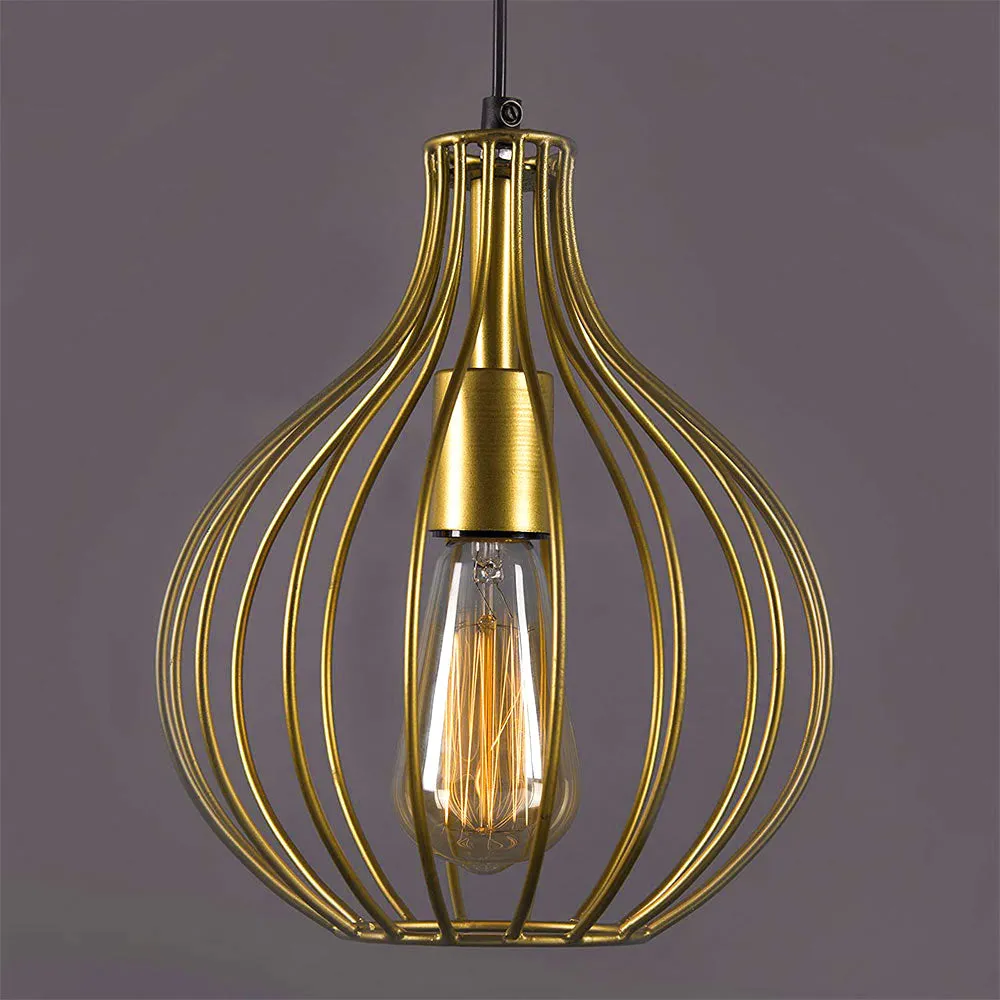 Cage Style Golden Ceiling Light (Bulb not included) Single Piece
