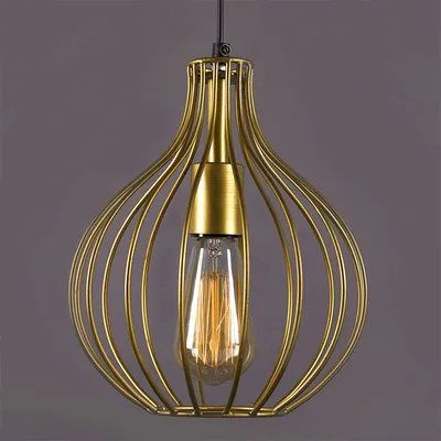 Cage Style Golden Ceiling Light (Bulb not included)