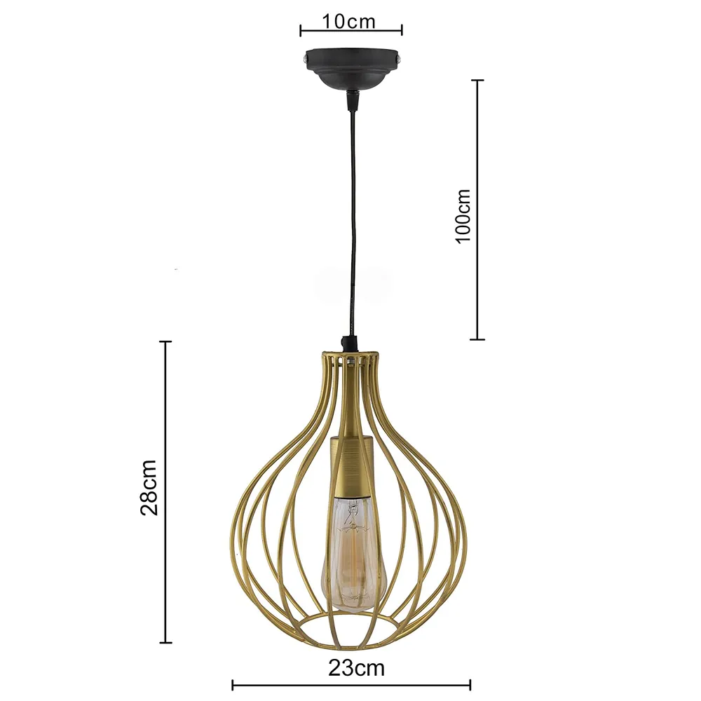 Cage Style Golden Ceiling Light (Bulb not included) Single Piece