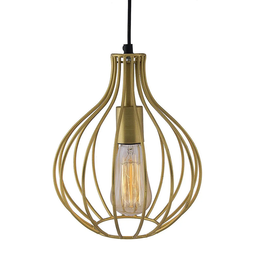 Cage Style Golden Ceiling Light (Bulb not included) Single Piece