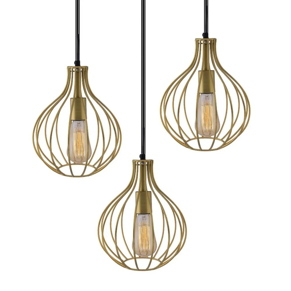 Cage Style Golden Cluster Metal Ceiling Light (Bulb not included)