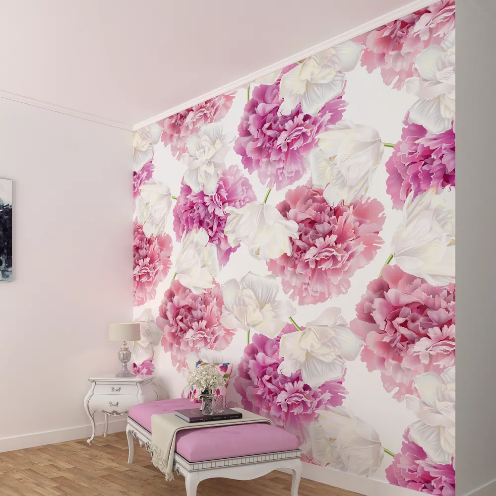 Calling Summers Pink &amp; White Floral Premium Quality Wallpaper
