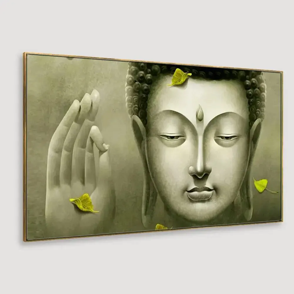 Calm Buddha Peaceful Vaastu Canvas Wall Painting With Frame