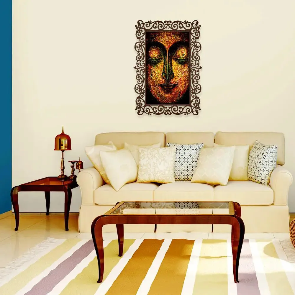 Calm Buddha Print in Decorative Frame