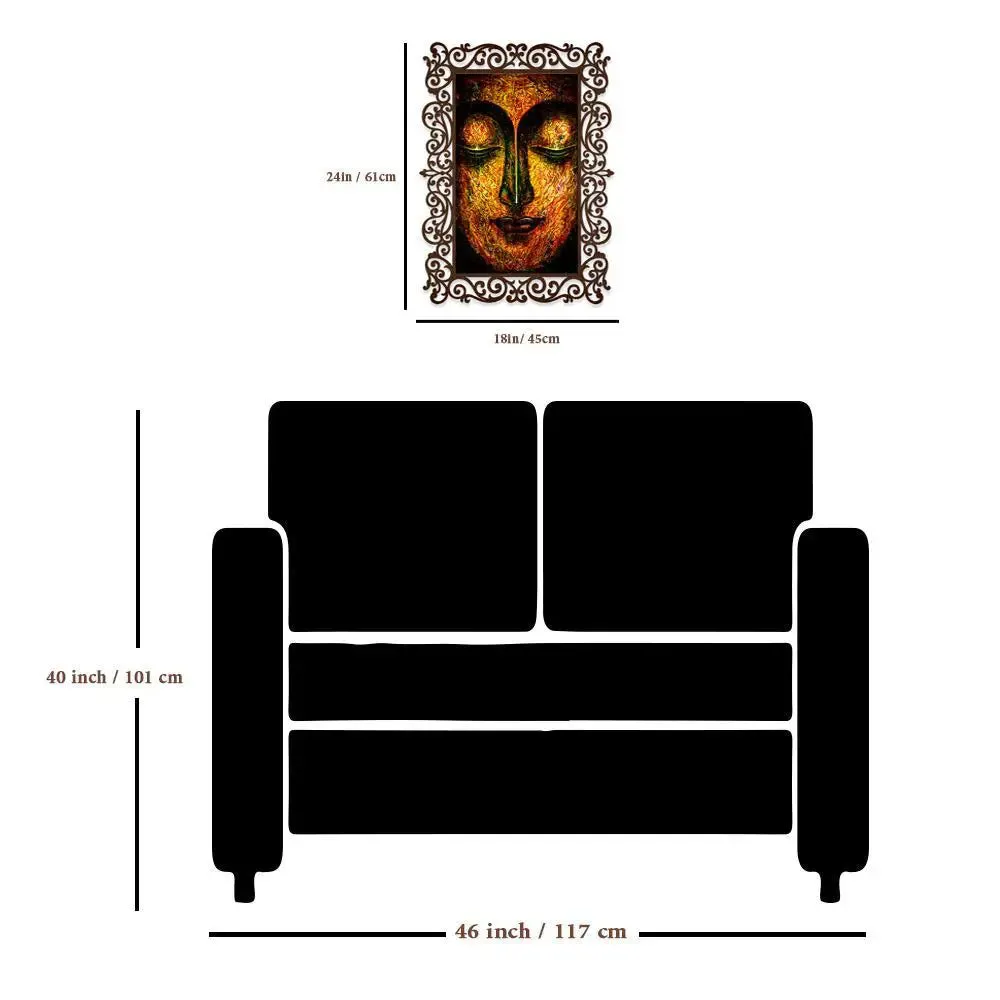 Calm Buddha Print in Decorative Frame