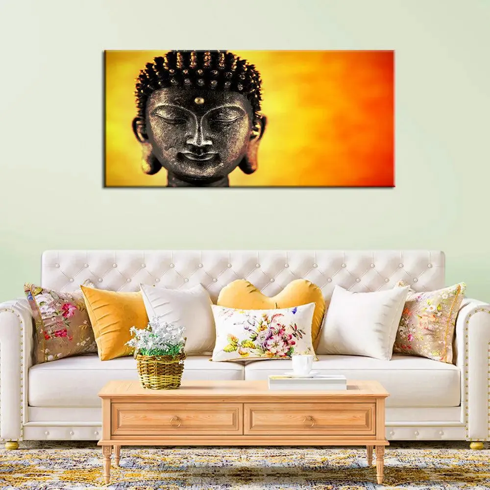 Calm Buddha Spiritual Canvas Painting With Frame