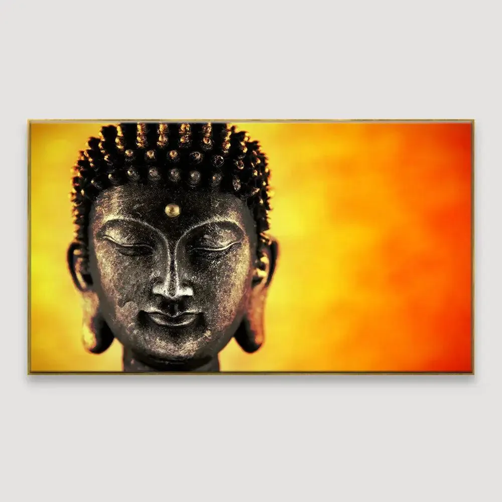 Calm Buddha Spiritual Canvas Painting With Frame
