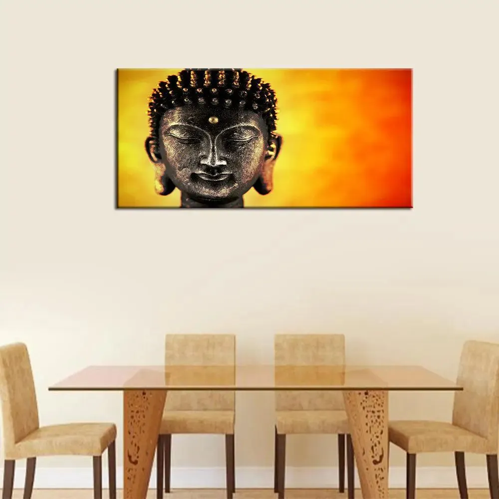 Calm Buddha Spiritual Canvas Painting With Frame