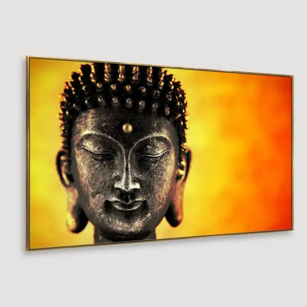 Calm Buddha Spiritual Canvas Painting With Frame