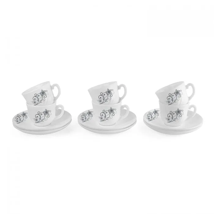 Camber Black cup and saucer set of 6