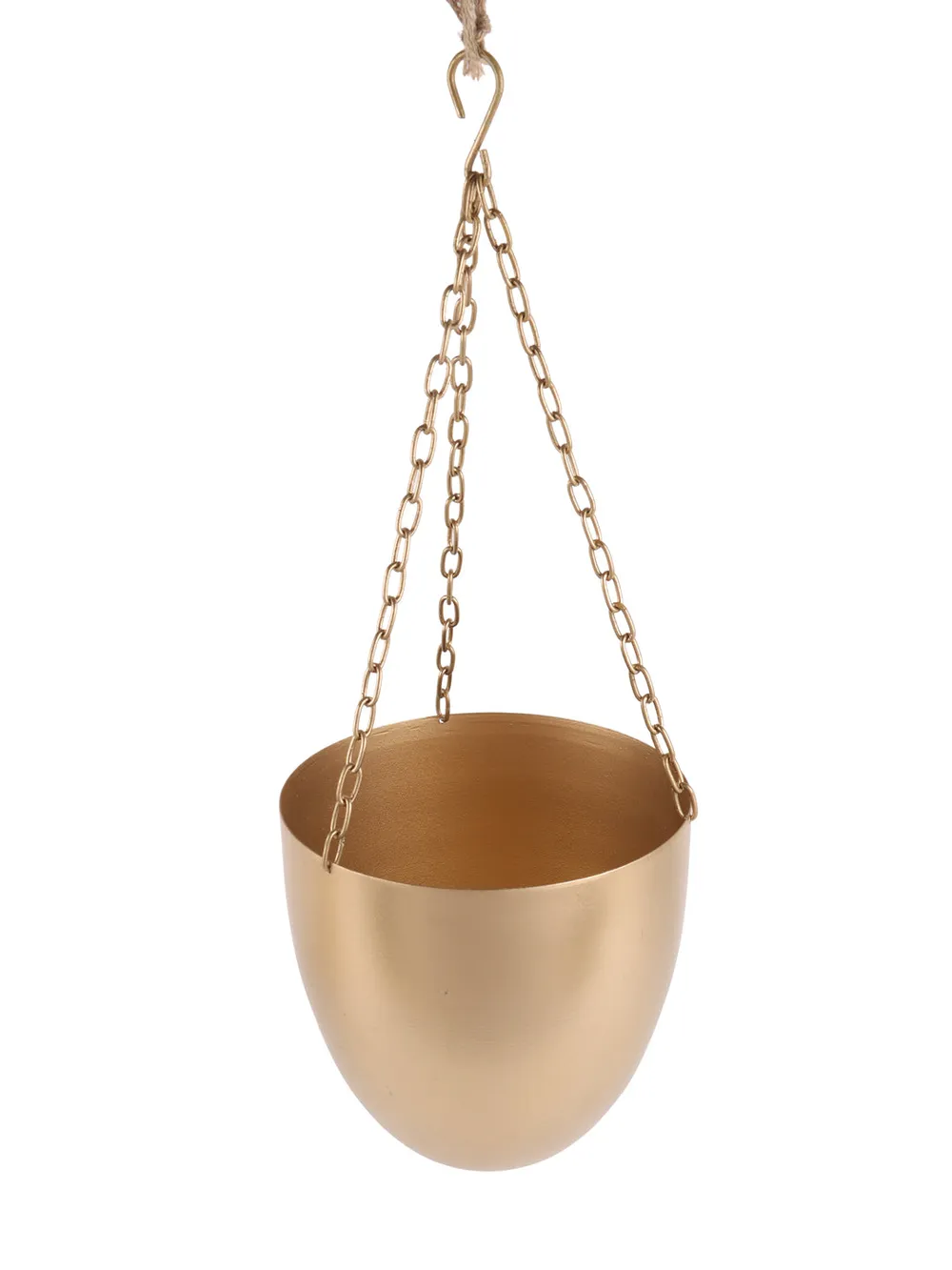 Capsule Shaped Metallic Hanging Planters Set Of 2