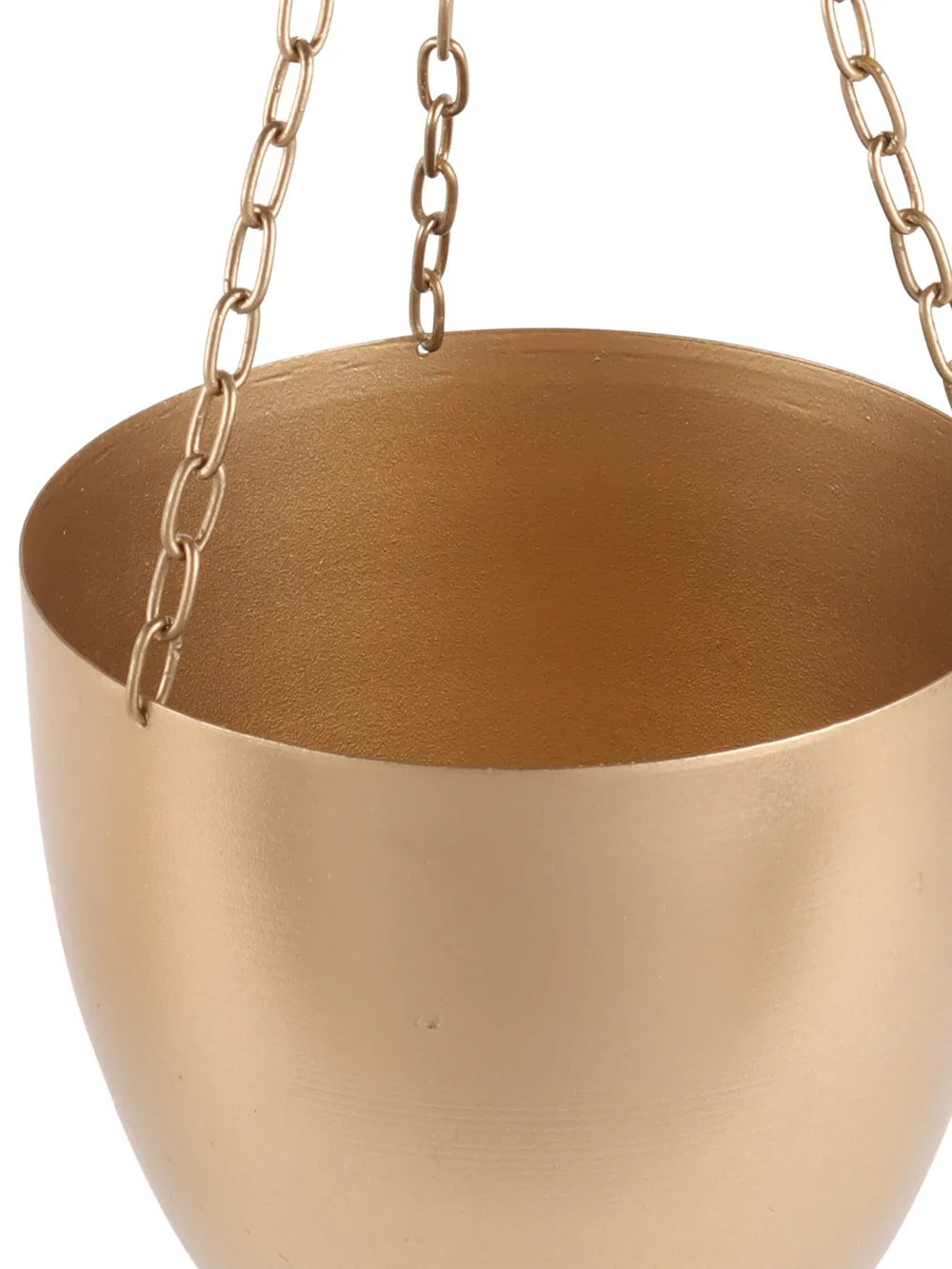 Capsule Shaped Metallic Hanging Planters Set Of 2