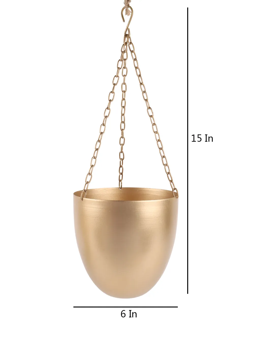 Capsule Shaped Metallic Hanging Planters Set Of 2