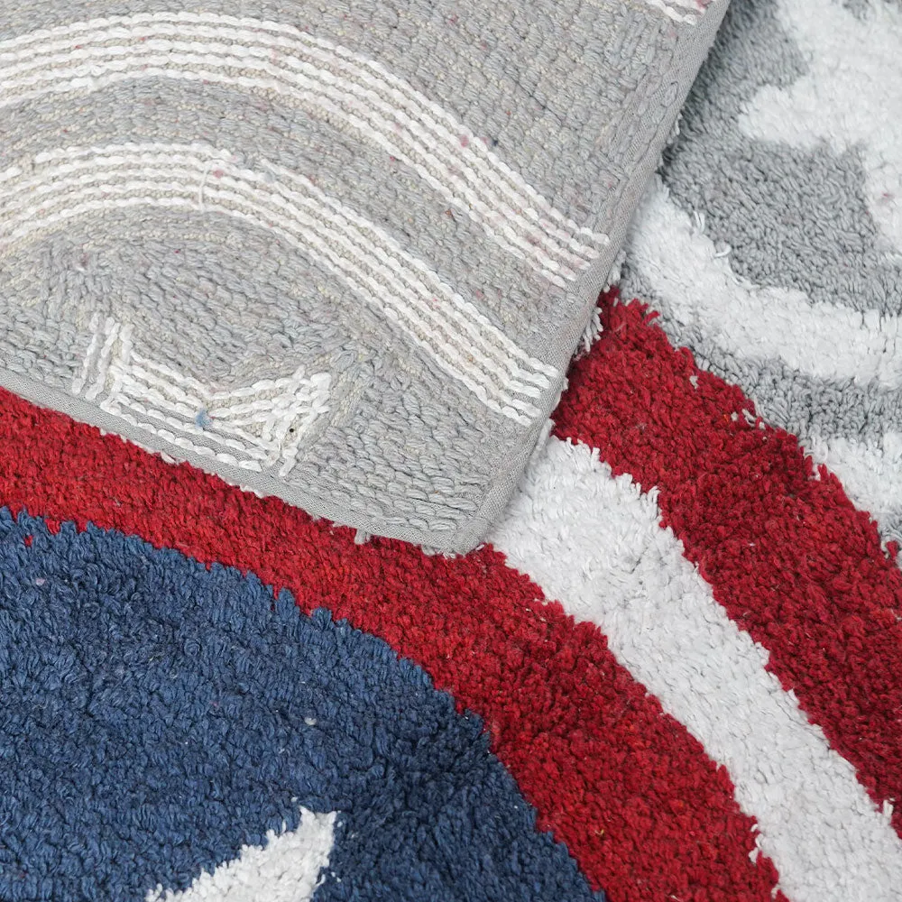 Captain America Sheild Designed High Absorbent Multi Color Kids Bathmat