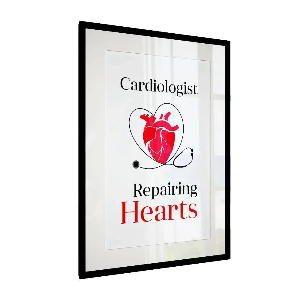 Cardiologist Framed Wall Art Decor for Their Clinic / Gift for Doctor