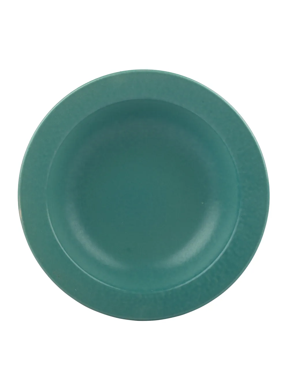 Ceramic Hand-Painted Matte Finish Turquoise Pasta Plate Set Of 2