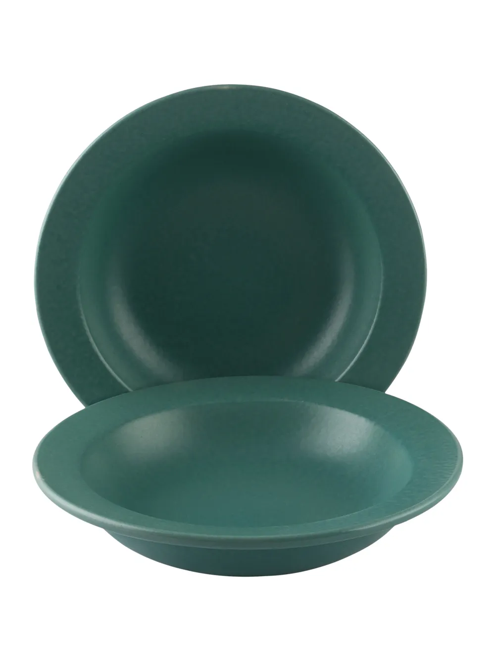 Ceramic Hand-Painted Matte Finish Turquoise Pasta Plate Set Of 2
