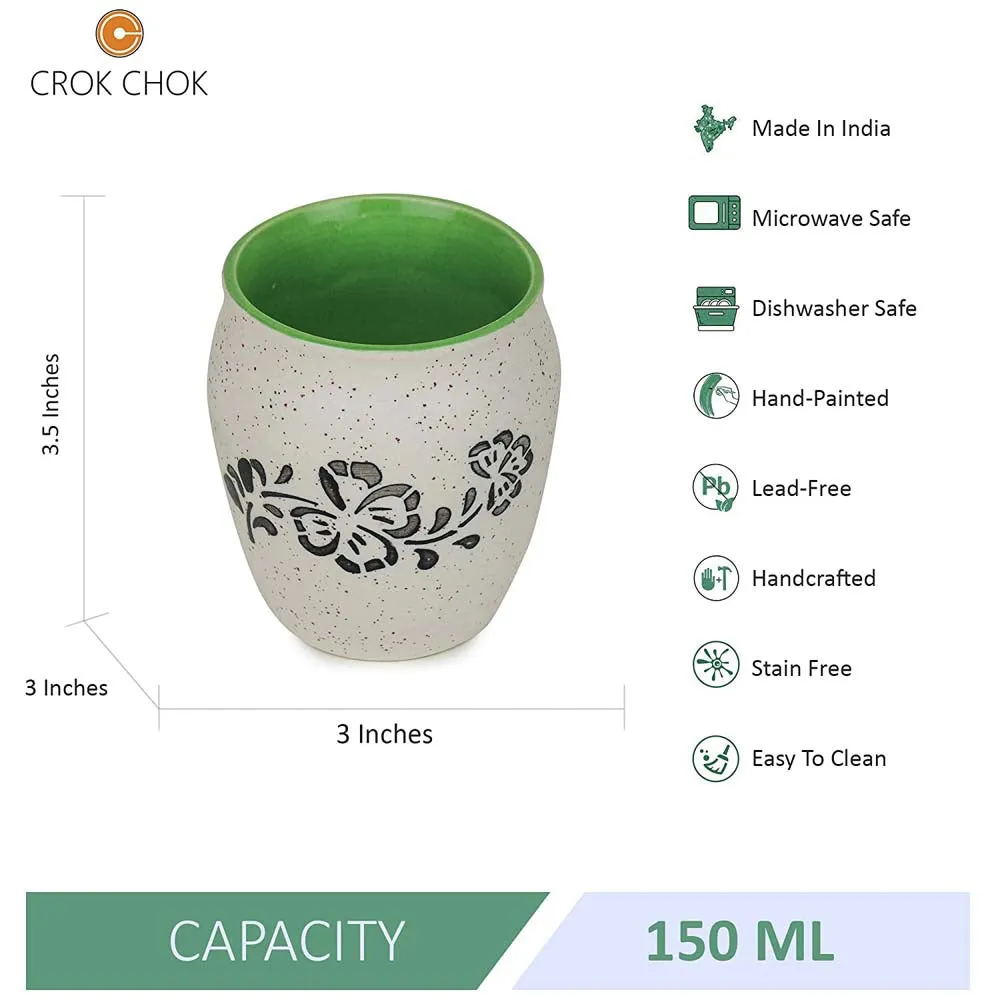 Ceramic Handcrafted Kullar Tea Cups Set Of 6