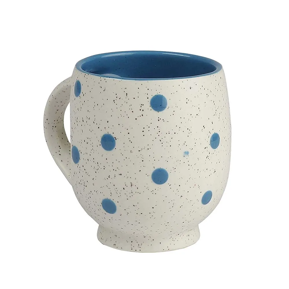Ceramic Handcrafted Polka Dotted Tea Cups Set Of 6