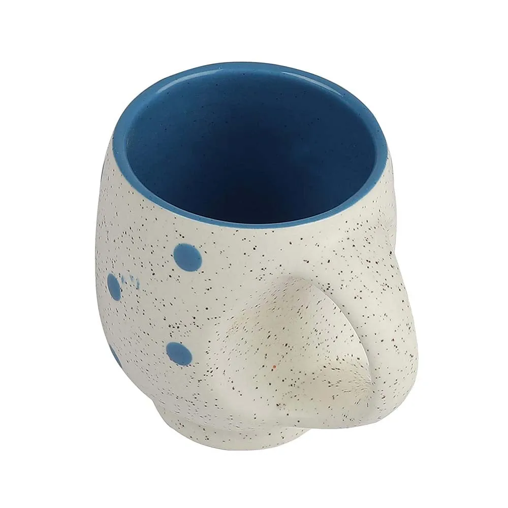 Ceramic Handcrafted Polka Dotted Tea Cups Set Of 6