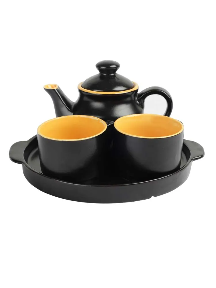 Ceramic Heat Resistant Black Kettle Set