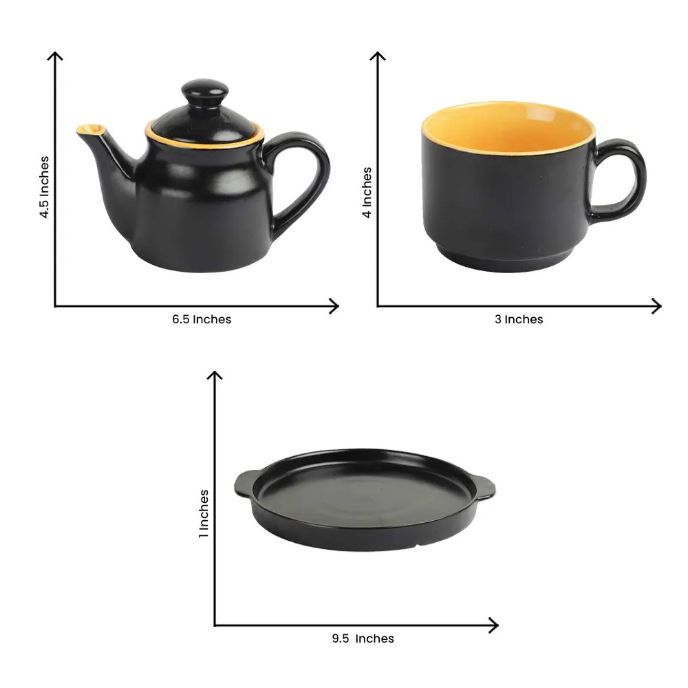 Ceramic Heat Resistant Black Kettle Set