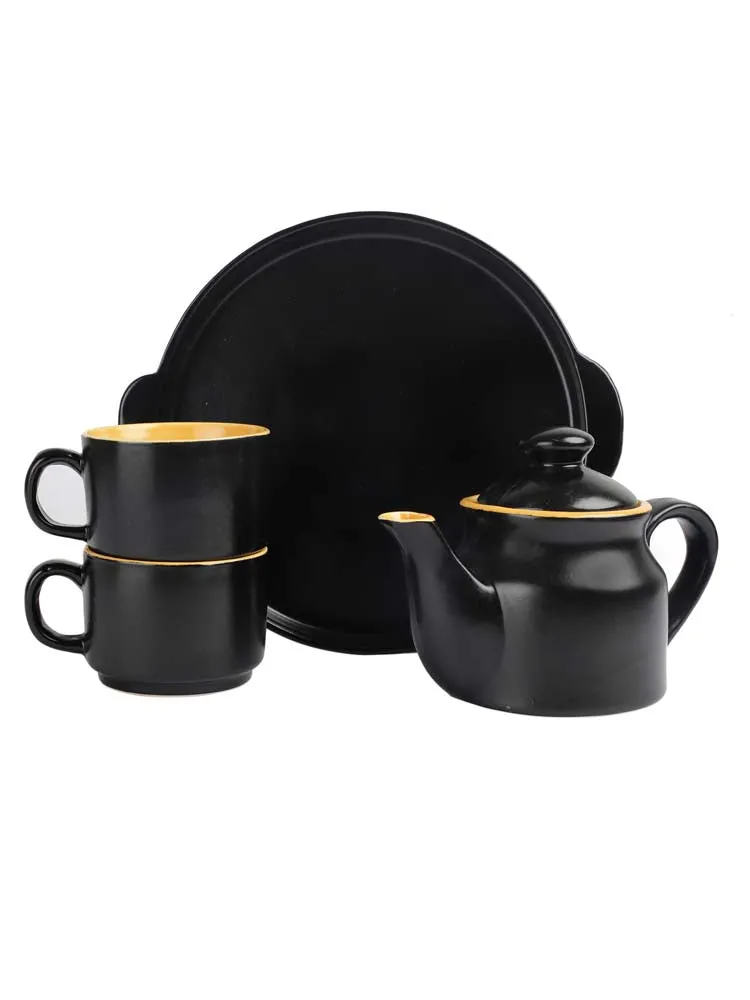 Ceramic Heat Resistant Black Kettle Set