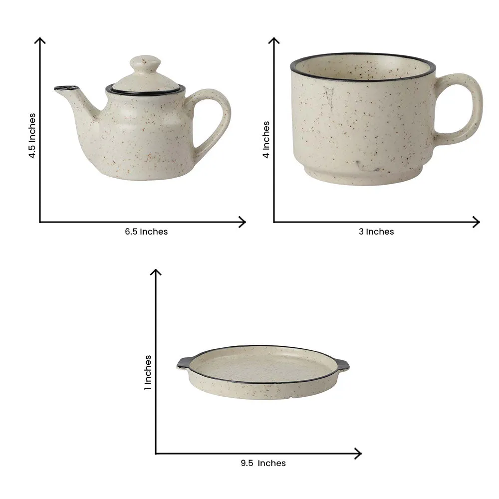 Ceramic Matte White Tea Set Of 3