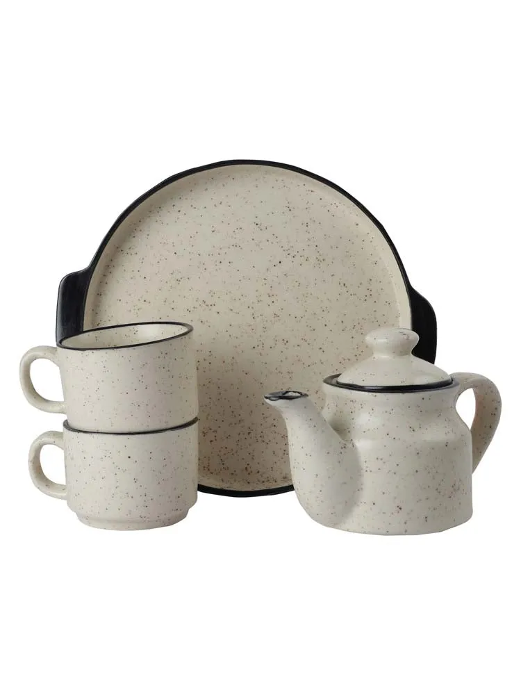 Ceramic Matte White Tea Set Of 3