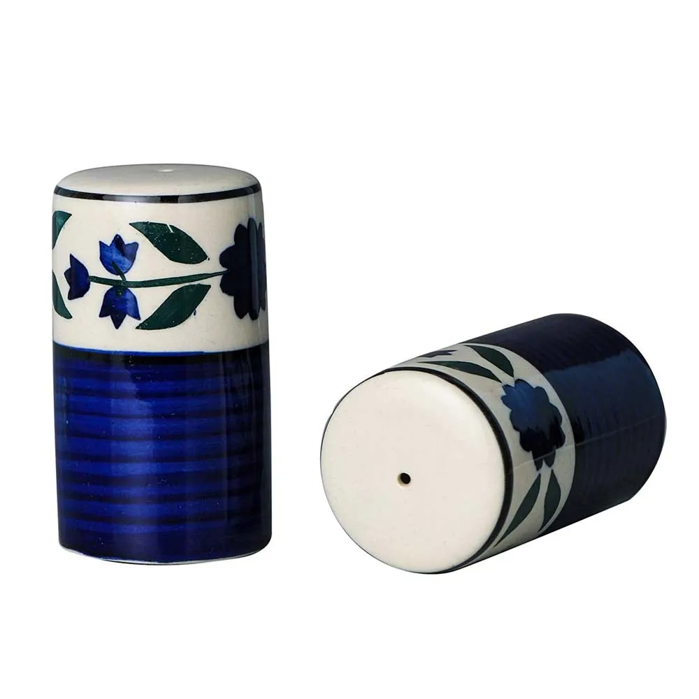 Ceramic Navy Blue & White Kitchen Salt & Pepper Set Of 2