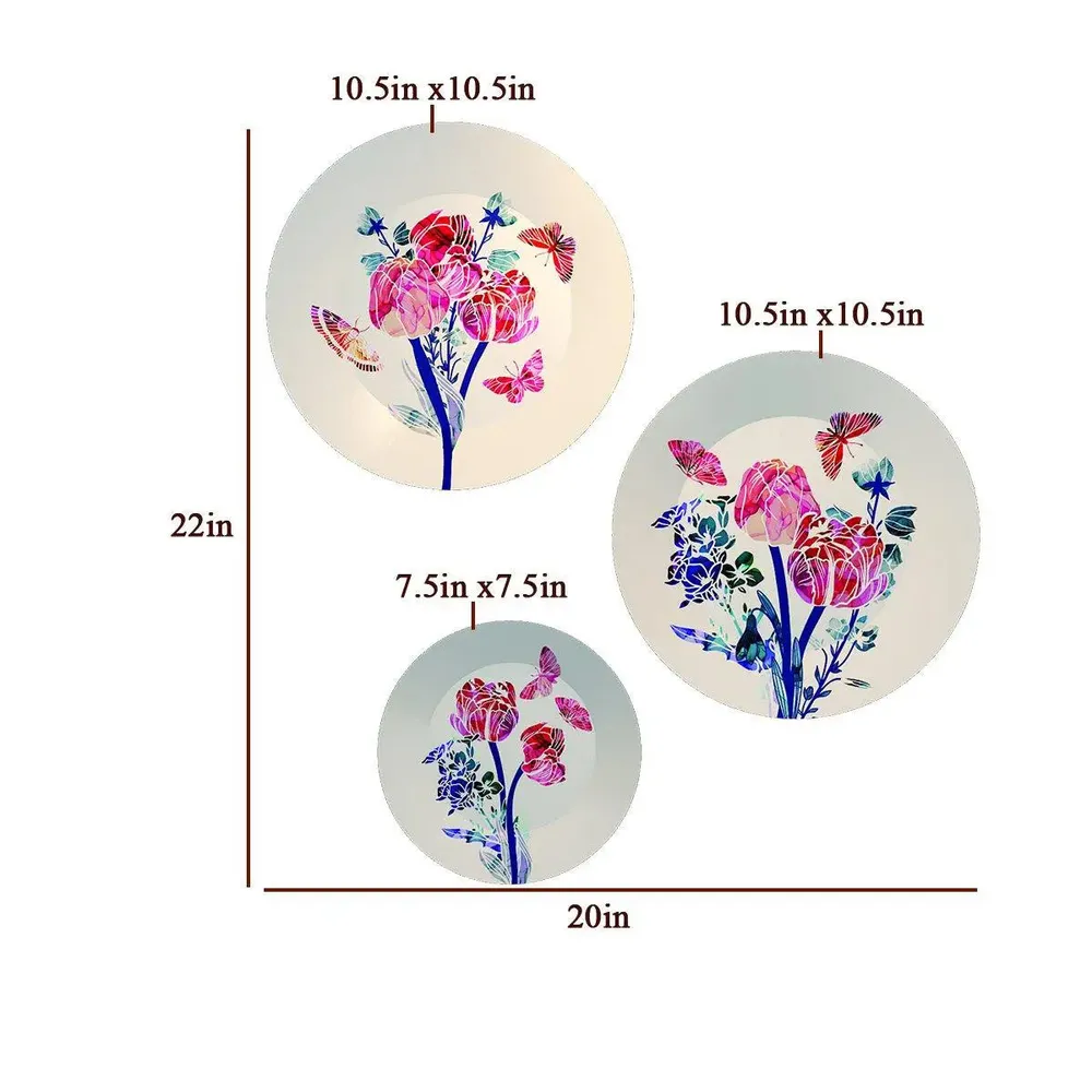 Ceramic Wall Plates with Beautiful Abstract Flower Art Wall Hanging Plate