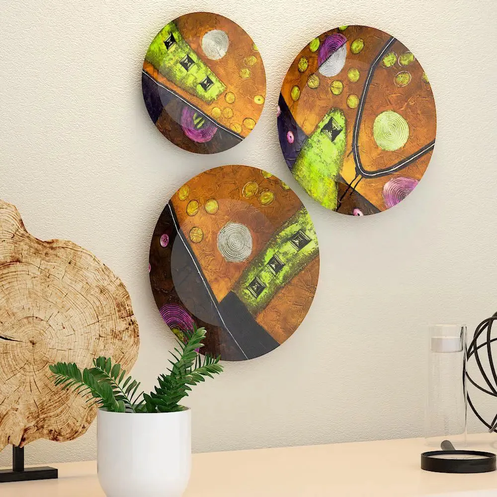Ceramic Wall Plates with Beautiful Abstract Modern Art Wall Hanging Plate