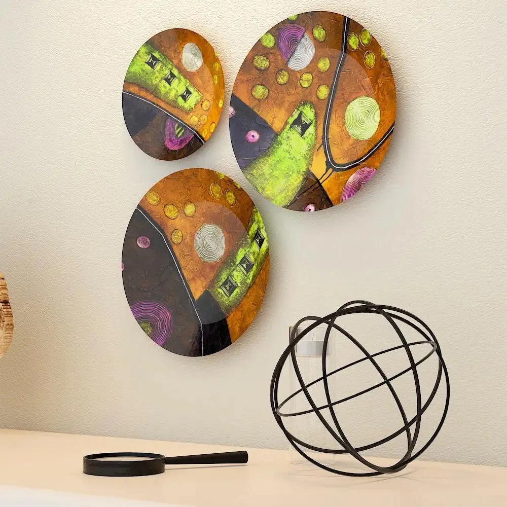 Ceramic Wall Plates with Beautiful Abstract Modern Art Wall Hanging Plate