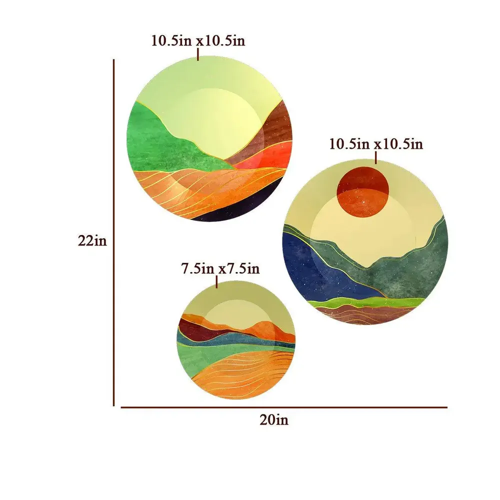 Ceramic Wall Plates with Beautiful Abstract Scenery Wall Hanging Plate