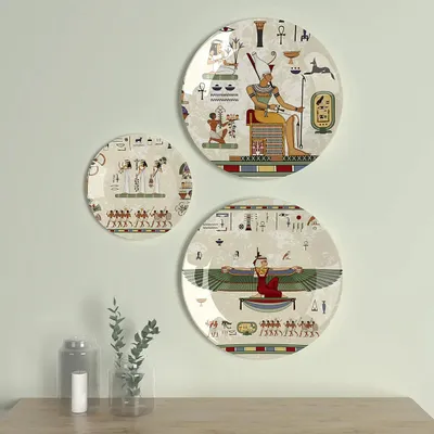 Ceramic Wall Plates with Beautiful Egyptian Art Deco Pattern Wall Hanging Plate